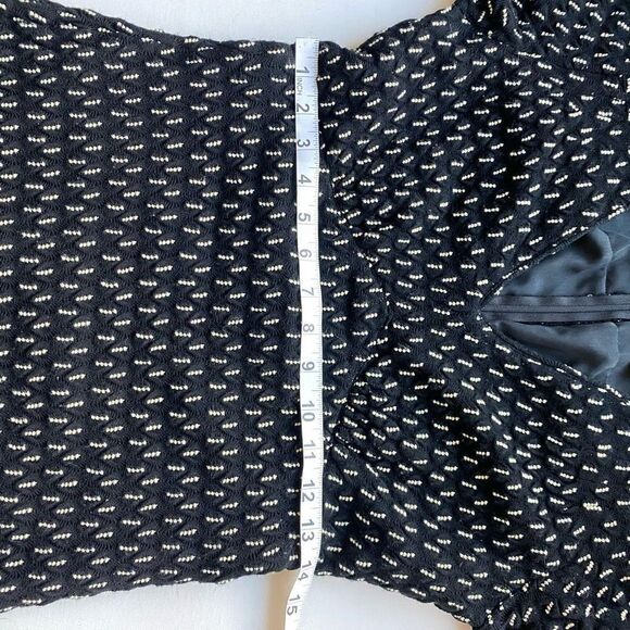 Anna Sui Designer Dress Black & Cream Knit Fit & Flare Midi Vintage Style - Picture 6 of 13